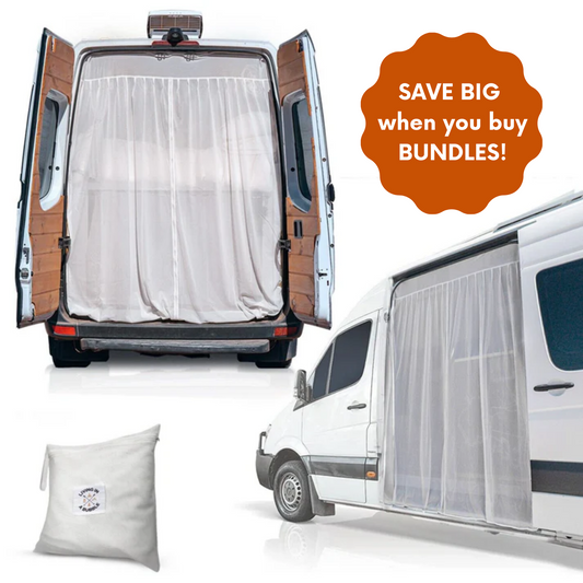 Van Bug Screens Bundle for Mercedes Sprinter Mid/High Roof - 2 Pack White